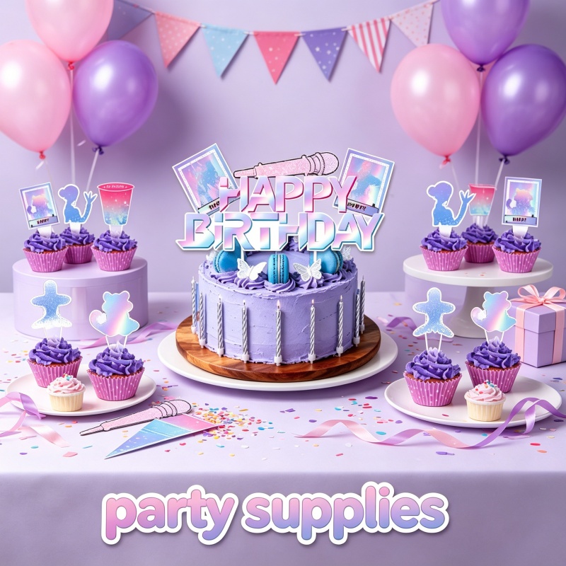 Table Cloth Disposable - Новинка! Горячая распродажа: Аниме-тематика, KPOP, розово-фиолетовый