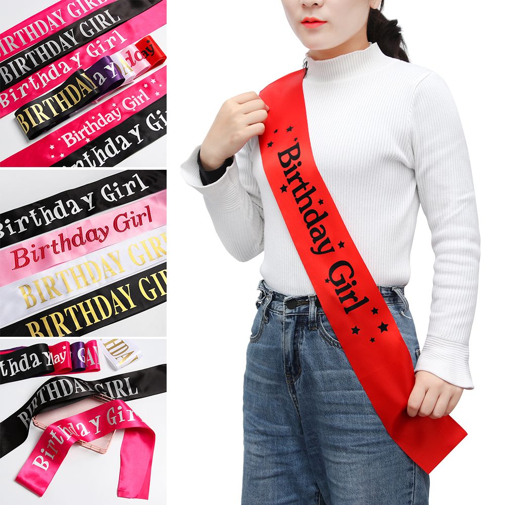 Birthday Sash Glitter - Блестящий атласный пояс для именинницы, ленты,