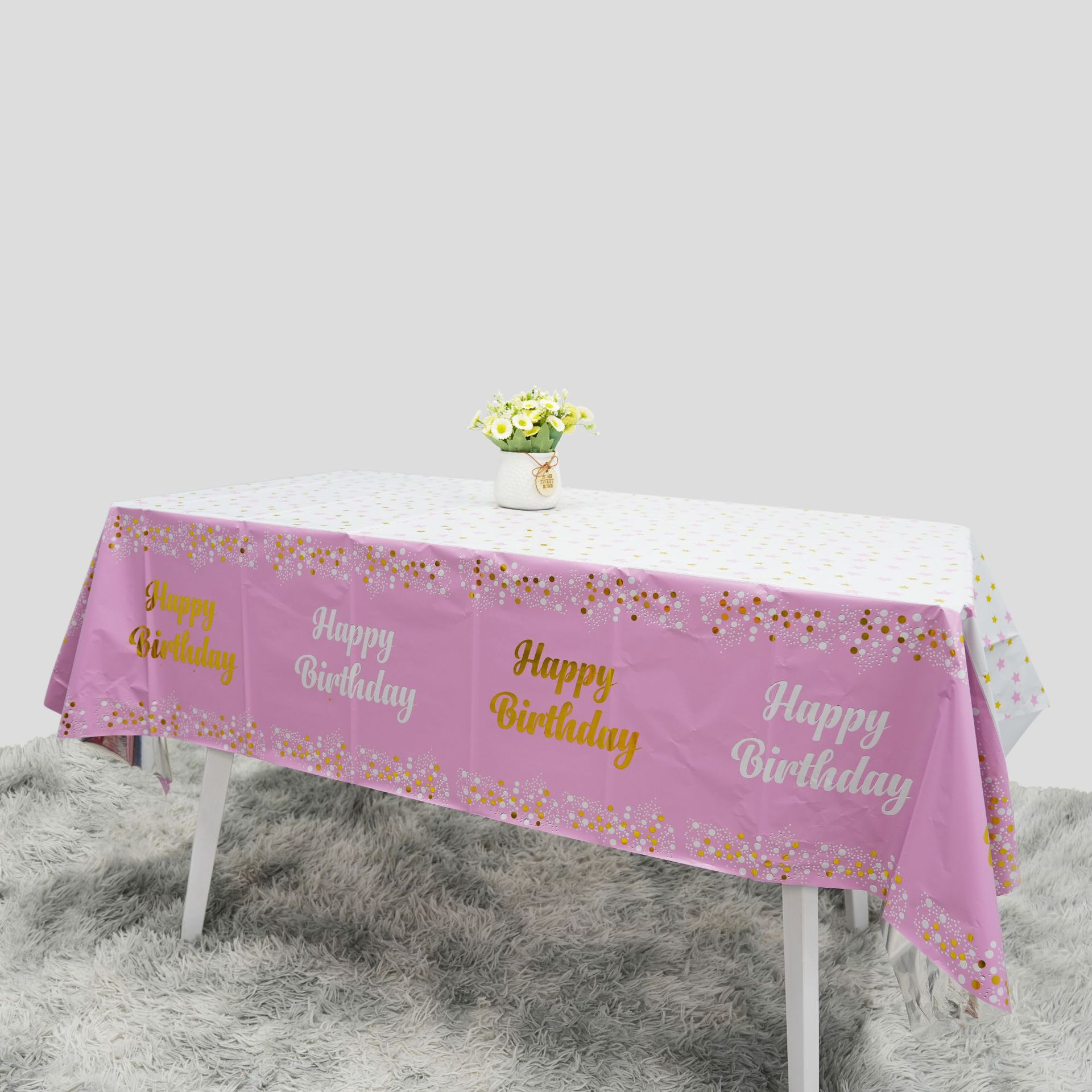 Table Cloth Disposable - Одноразовая скатерть с принтом в горошек