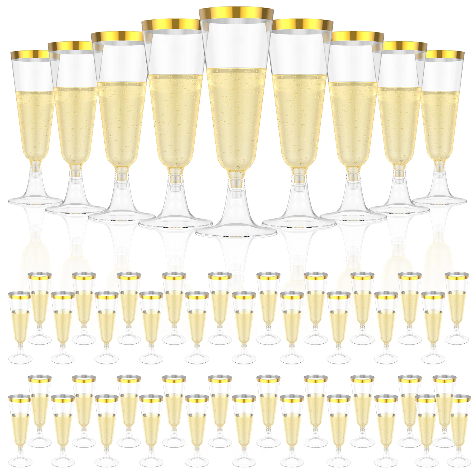 Plastic Cup 50Pcs - 50 шт. пластиковых бокалов для шампанского