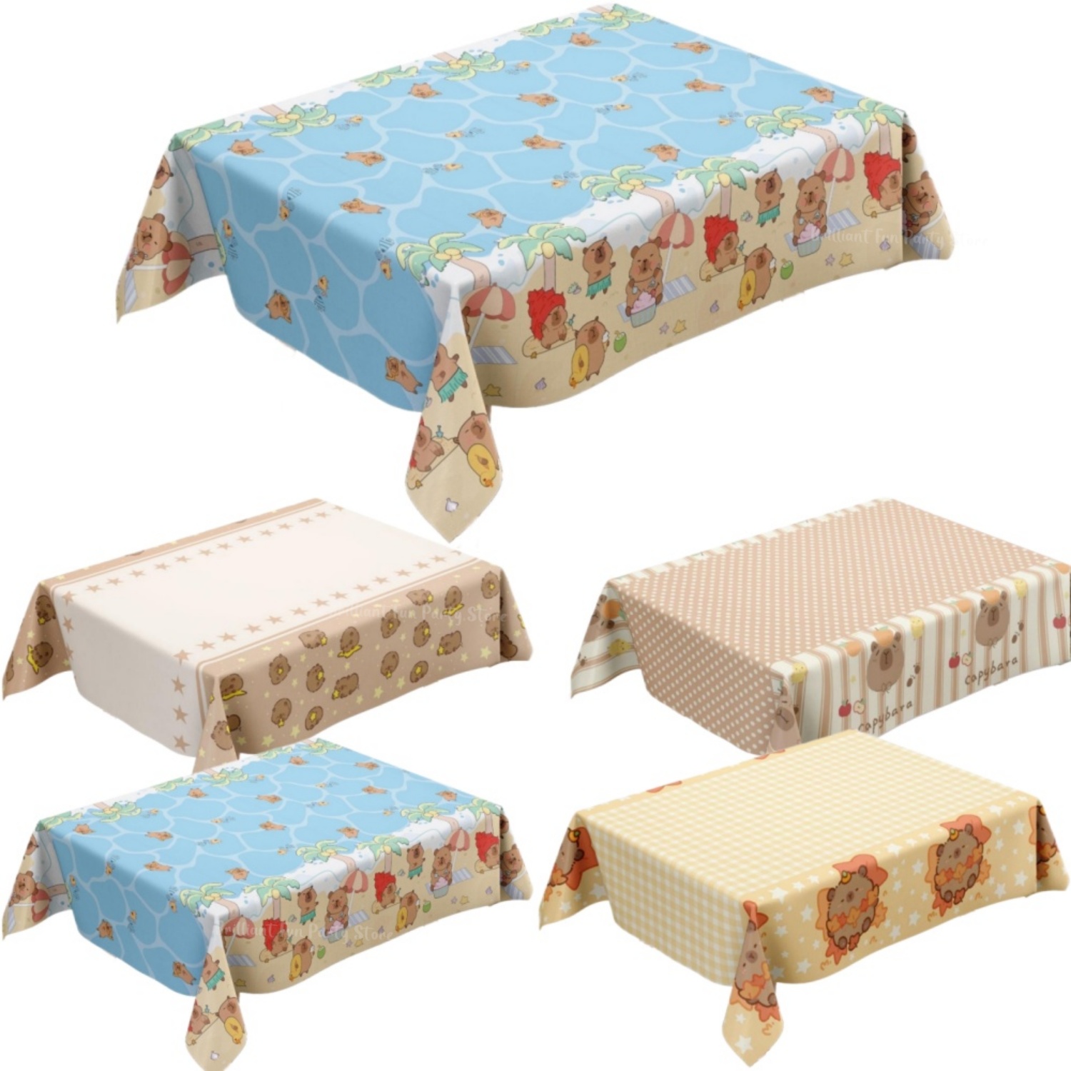 Table Cloth Disposable - Милая скатерть с капибарой для детей,