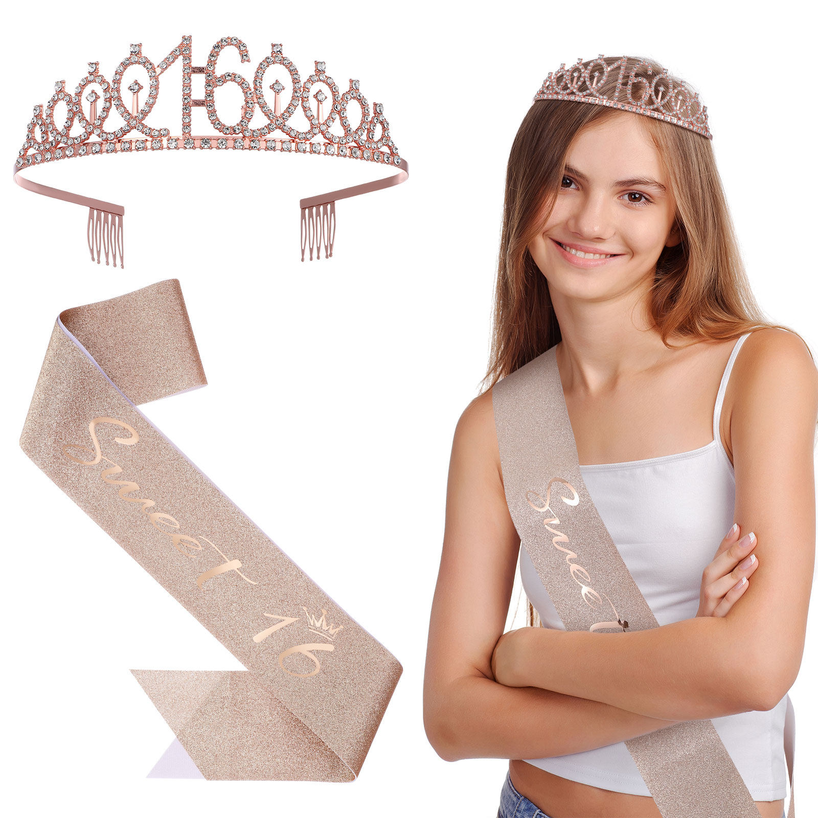 Birthday Sash Glitter - Набор из 1 предмета: блестящая тиара-повязка