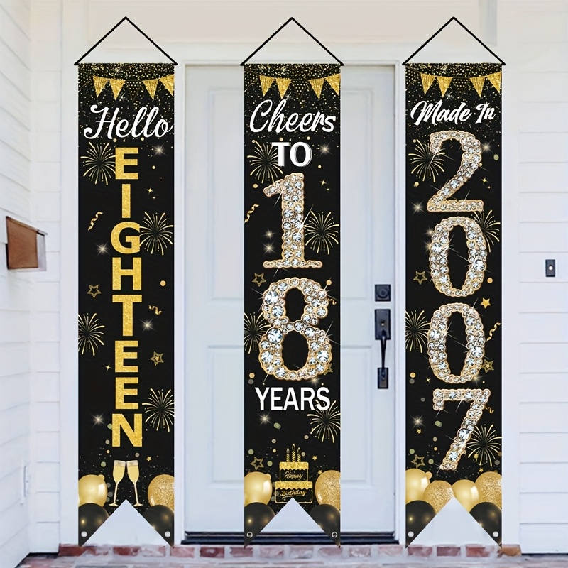 Набор из 3 баннеров для двери  – обзор и цена Party Banner Gold