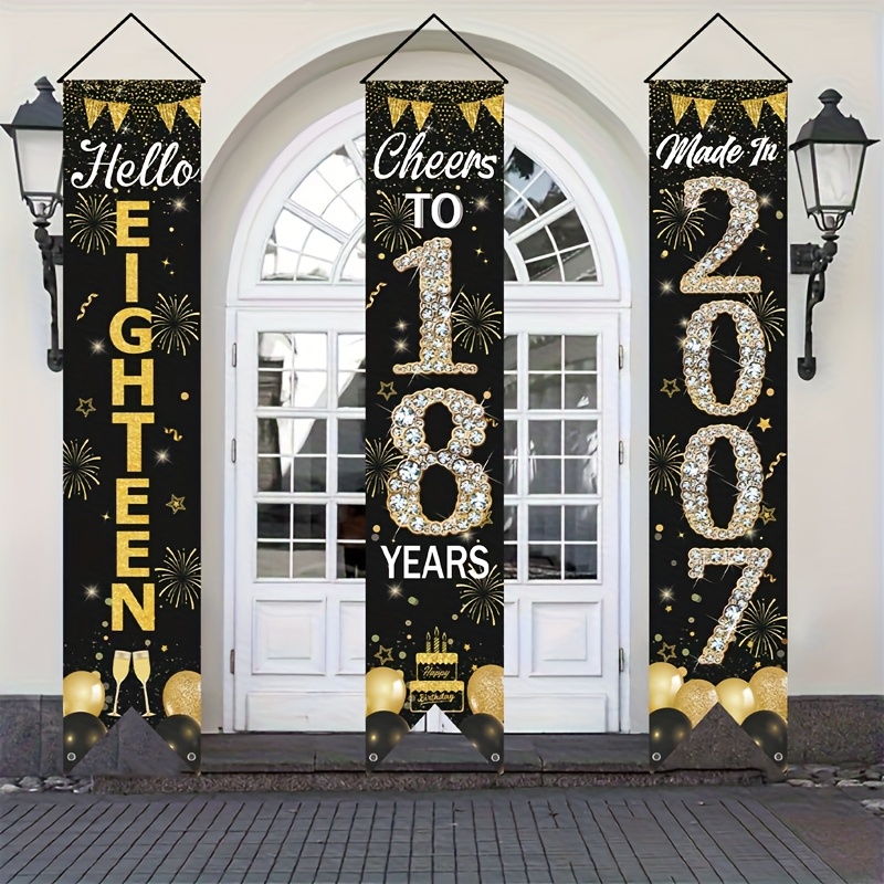 Набор из 3 баннеров для двери  – обзор и цена Party Banner Gold