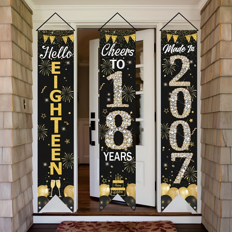 Набор из 3 баннеров для двери  – обзор и цена Party Banner Gold
