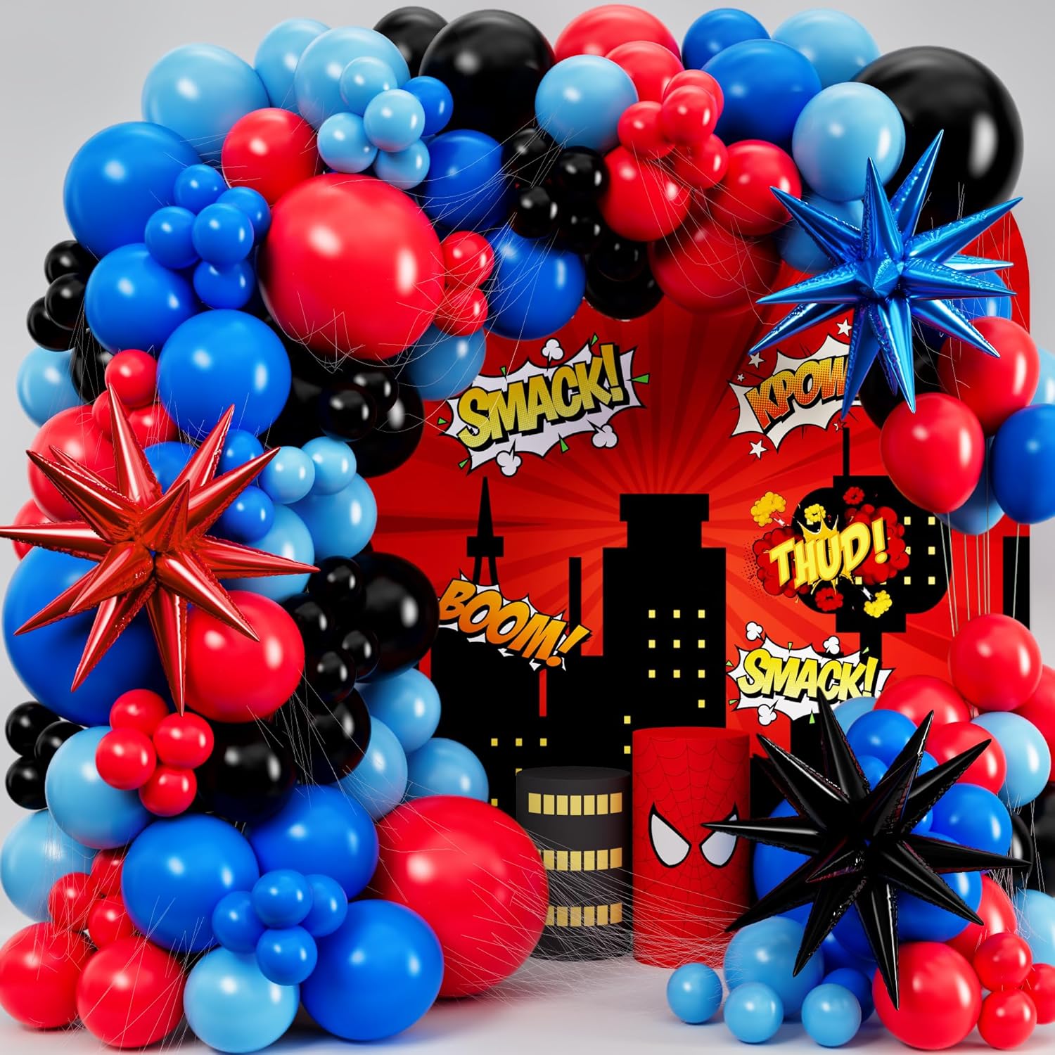 Черно-красно-синяя латексная г – обзор и цена Balloon Arch Kit