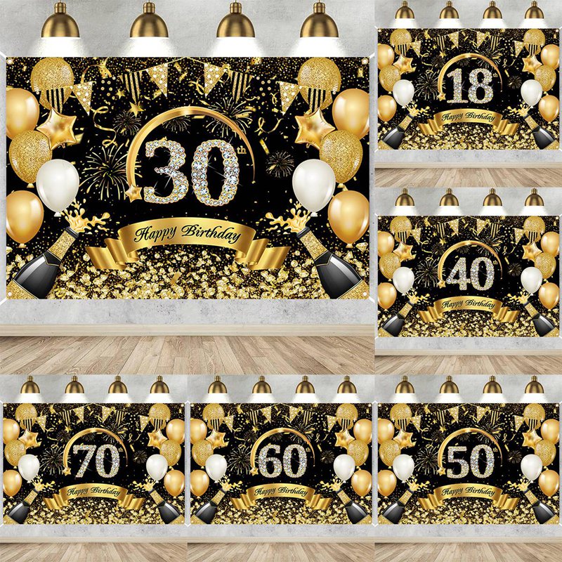 Баннеры с днем рождения 30, 40 – обзор и цена Party Banner Gold