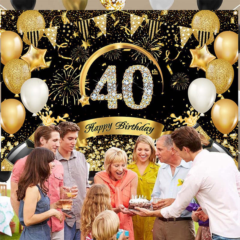 Баннеры с днем рождения 30, 40 – обзор и цена Party Banner Gold