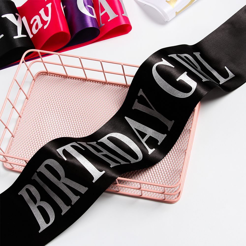 Блестящий атласный пояс для им – обзор и цена Birthday Sash Glitter