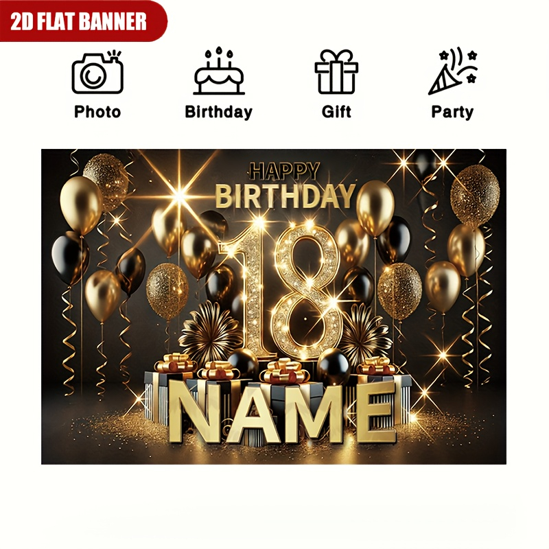 1 шт. Роскошный черно-золотой  – обзор и цена Party Banner Gold