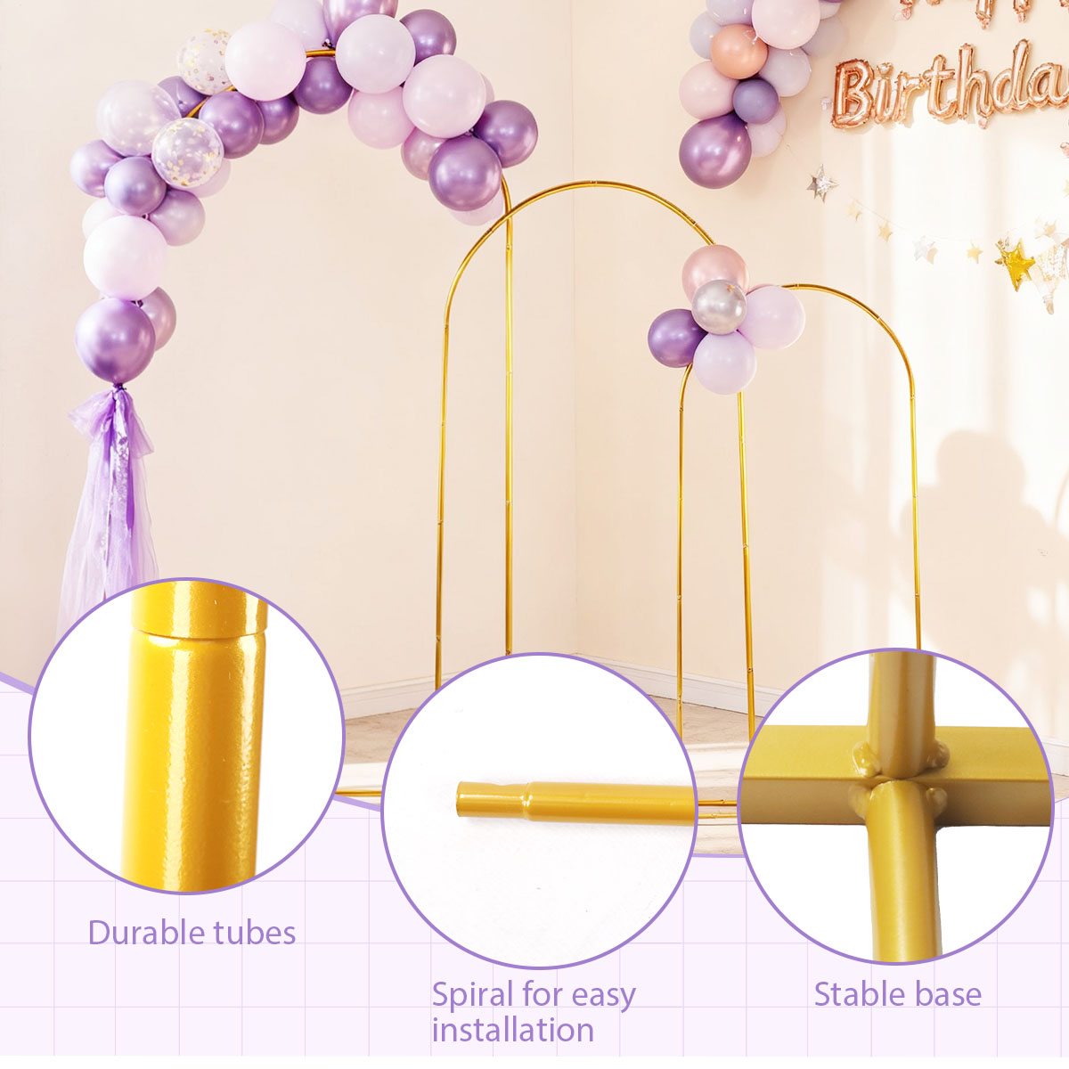 3 упаковки золотых металлическ – обзор и цена Balloon Arch Kit