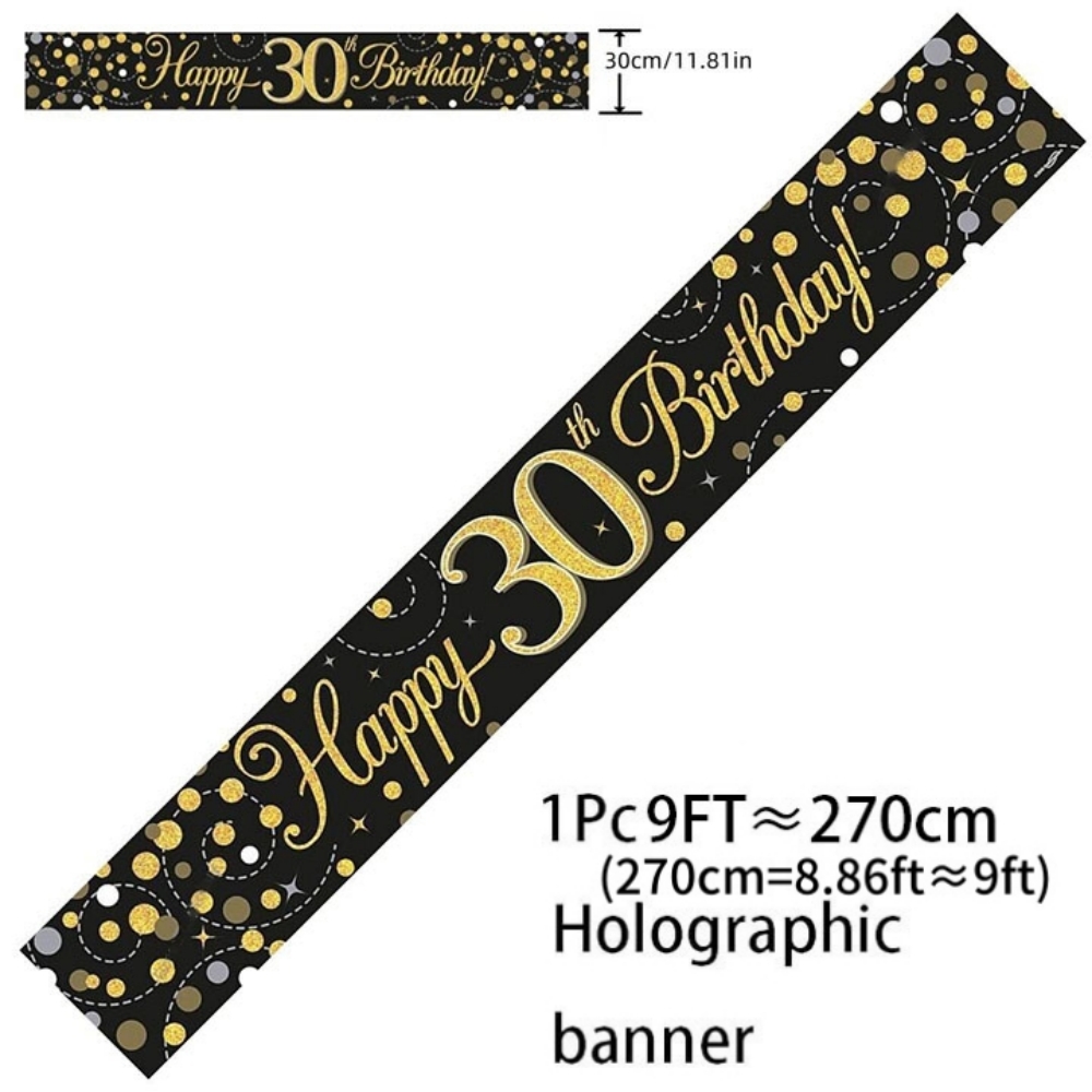 Черно-золотой голографический  – обзор и цена Party Banner Gold